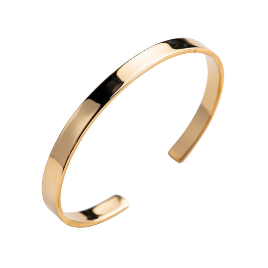Evanori Minimalist Gold-Tone Cuff Bracelet - Stainless Steel