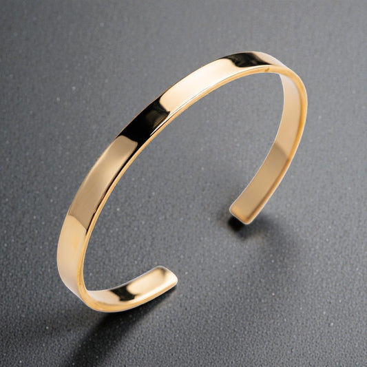Evanori Minimalist Gold-Tone Cuff Bracelet - Stainless Steel